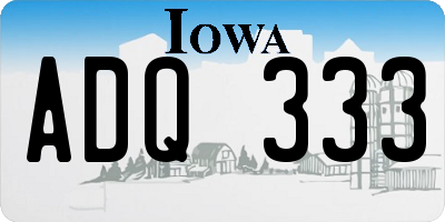 IA license plate ADQ333
