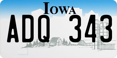 IA license plate ADQ343