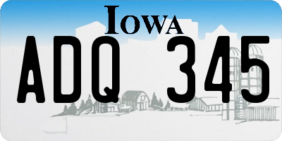 IA license plate ADQ345