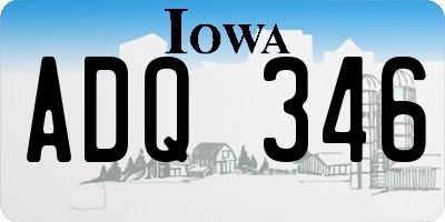 IA license plate ADQ346