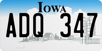 IA license plate ADQ347
