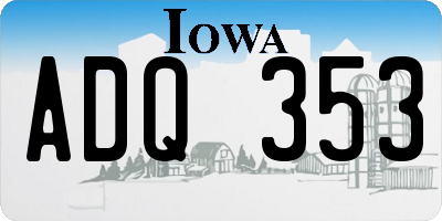 IA license plate ADQ353