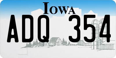 IA license plate ADQ354