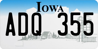 IA license plate ADQ355