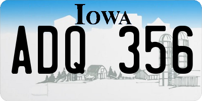 IA license plate ADQ356