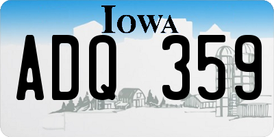 IA license plate ADQ359