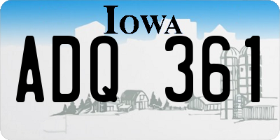 IA license plate ADQ361