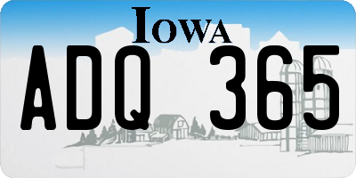 IA license plate ADQ365