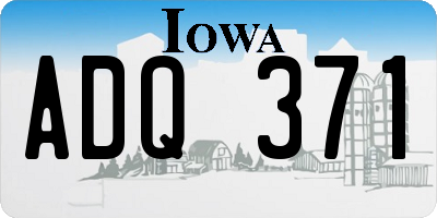 IA license plate ADQ371
