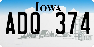IA license plate ADQ374