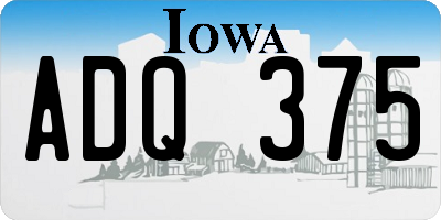 IA license plate ADQ375