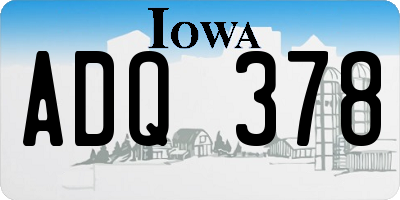 IA license plate ADQ378