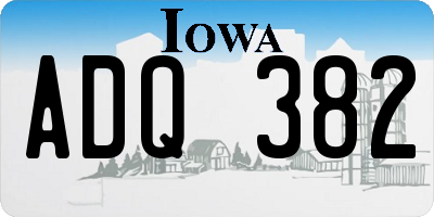 IA license plate ADQ382