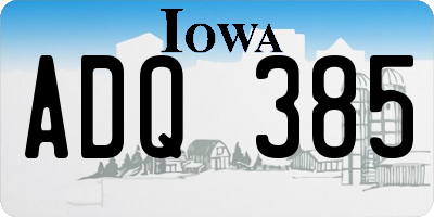 IA license plate ADQ385