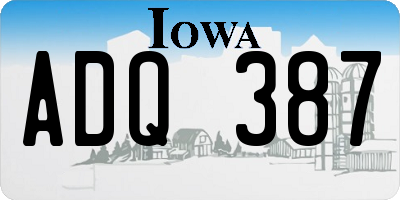 IA license plate ADQ387