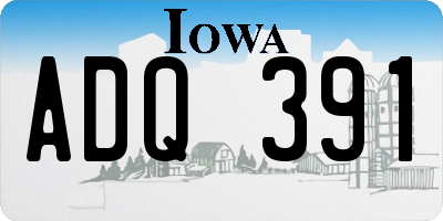 IA license plate ADQ391