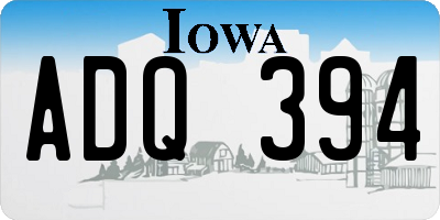 IA license plate ADQ394