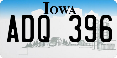 IA license plate ADQ396