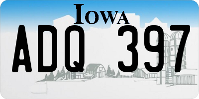 IA license plate ADQ397