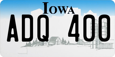 IA license plate ADQ400