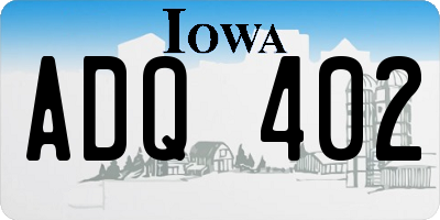 IA license plate ADQ402