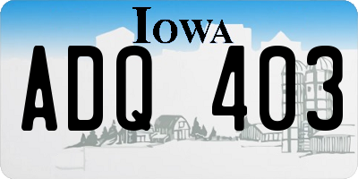 IA license plate ADQ403