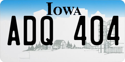 IA license plate ADQ404
