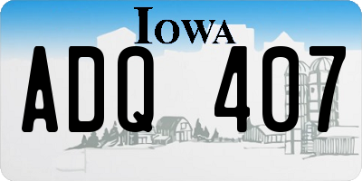 IA license plate ADQ407