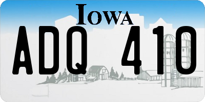 IA license plate ADQ410