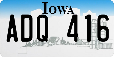 IA license plate ADQ416