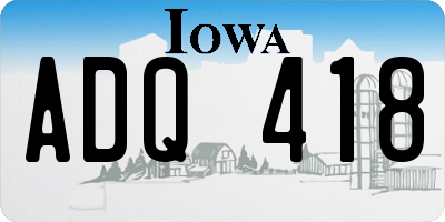 IA license plate ADQ418