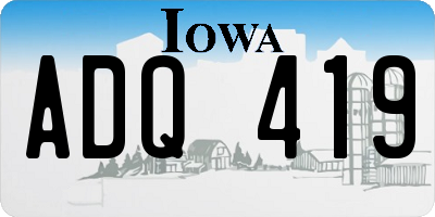 IA license plate ADQ419