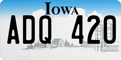 IA license plate ADQ420