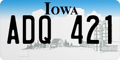 IA license plate ADQ421