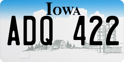 IA license plate ADQ422