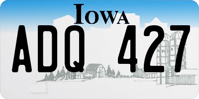 IA license plate ADQ427