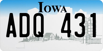 IA license plate ADQ431