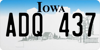 IA license plate ADQ437