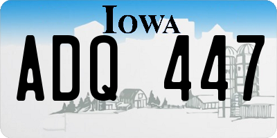 IA license plate ADQ447
