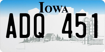 IA license plate ADQ451