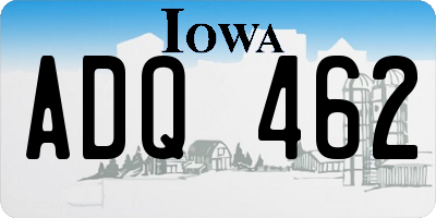 IA license plate ADQ462
