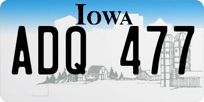 IA license plate ADQ477