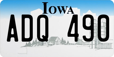 IA license plate ADQ490