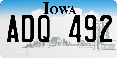 IA license plate ADQ492