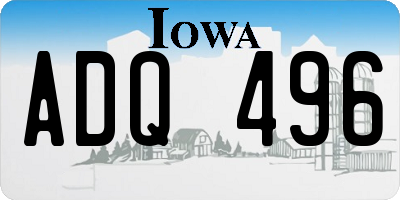 IA license plate ADQ496