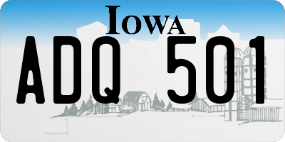 IA license plate ADQ501