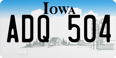 IA license plate ADQ504