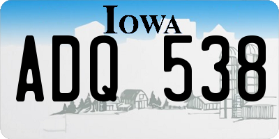 IA license plate ADQ538