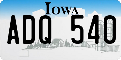 IA license plate ADQ540