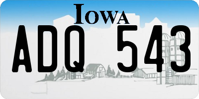 IA license plate ADQ543